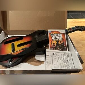 Wii Guitar Hero World tour Wireless Guitar with Legends of Rock Game